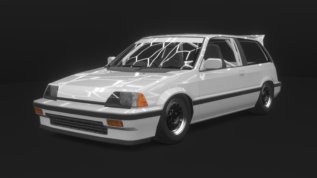 【VRChat・CHIKUWA VEHICLE SYSTEM 2対応】80年代の市民向けコンパクトカー『Wonder』(競技仕様)