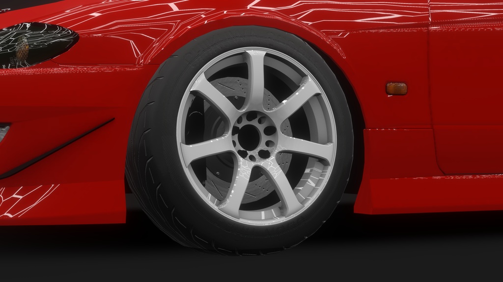 【VRChat向け3Dモデル】7本スポークホイール