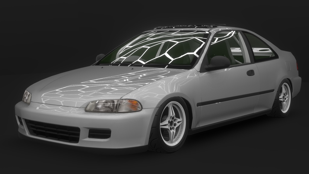 【VRChat・CHIKUWA VEHICLE SYSTEM 2対応】90年代前期の市民向けコンパクトカー『EG-Sports』(競技仕様)