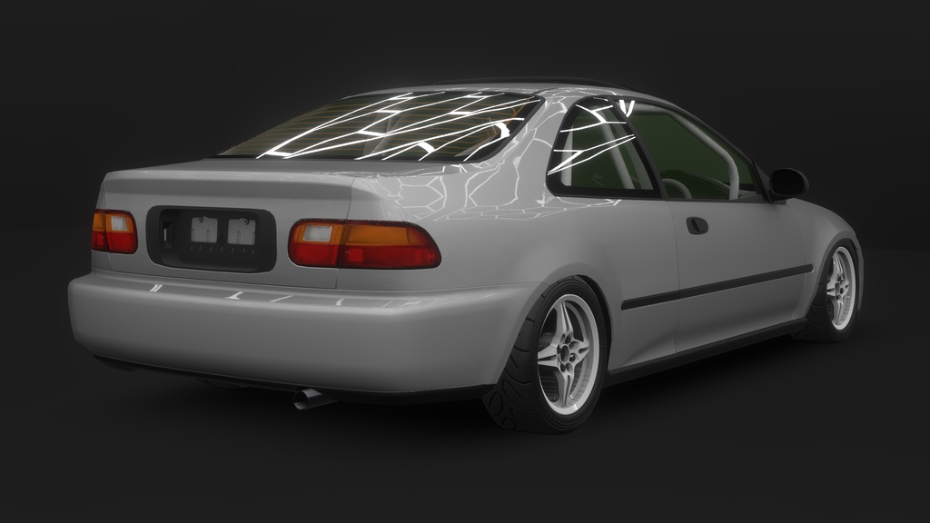 【VRChat・CHIKUWA VEHICLE SYSTEM 2対応】90年代前期の市民向けコンパクトカー『EG-Sports』(競技仕様)