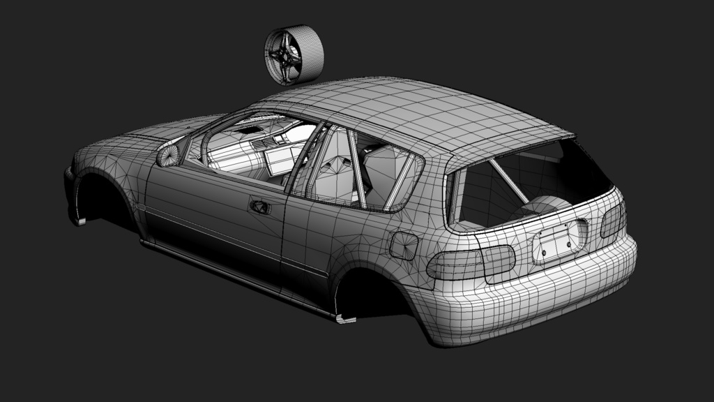 【VRChat・CHIKUWA VEHICLE SYSTEM 2対応】90年代前期の市民向けコンパクトカー『EG-Sports』(競技仕様)