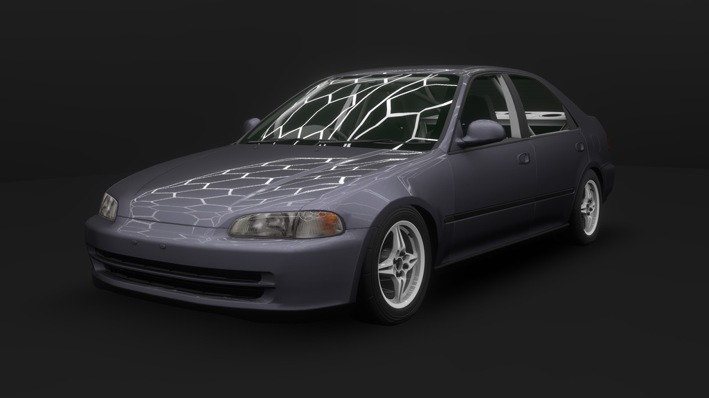 【VRChat・CHIKUWA VEHICLE SYSTEM 2対応】90年代前期の市民向けコンパクトカー『EG-Sports』(競技仕様)