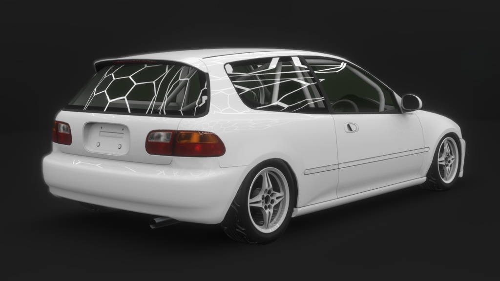 【VRChat・CHIKUWA VEHICLE SYSTEM 2対応】90年代前期の市民向けコンパクトカー『EG-Sports』(競技仕様)