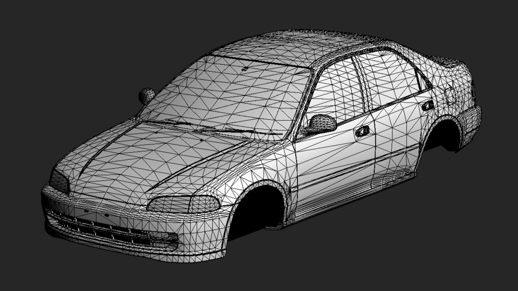 【VRChat・CHIKUWA VEHICLE SYSTEM 2対応】90年代前期の市民向けコンパクトカー『EG-Sports』(競技仕様)