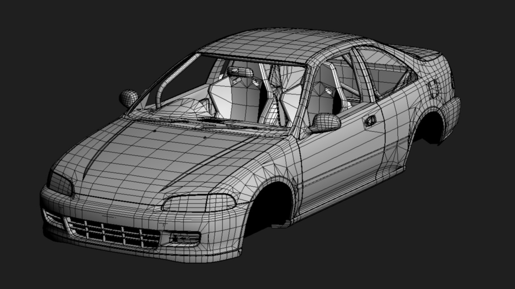 【VRChat・CHIKUWA VEHICLE SYSTEM 2対応】90年代前期の市民向けコンパクトカー『EG-Sports』(競技仕様)