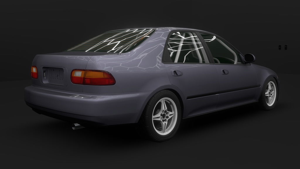 【VRChat・CHIKUWA VEHICLE SYSTEM 2対応】90年代前期の市民向けコンパクトカー『EG-Sports』(競技仕様)