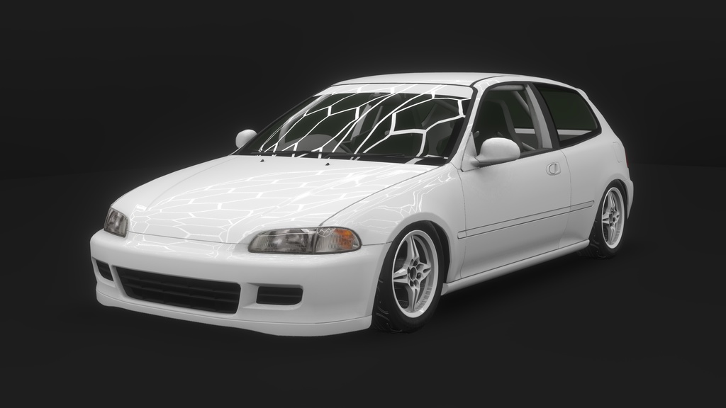 【VRChat・CHIKUWA VEHICLE SYSTEM 2対応】90年代前期の市民向けコンパクトカー『EG-Sports』(競技仕様)