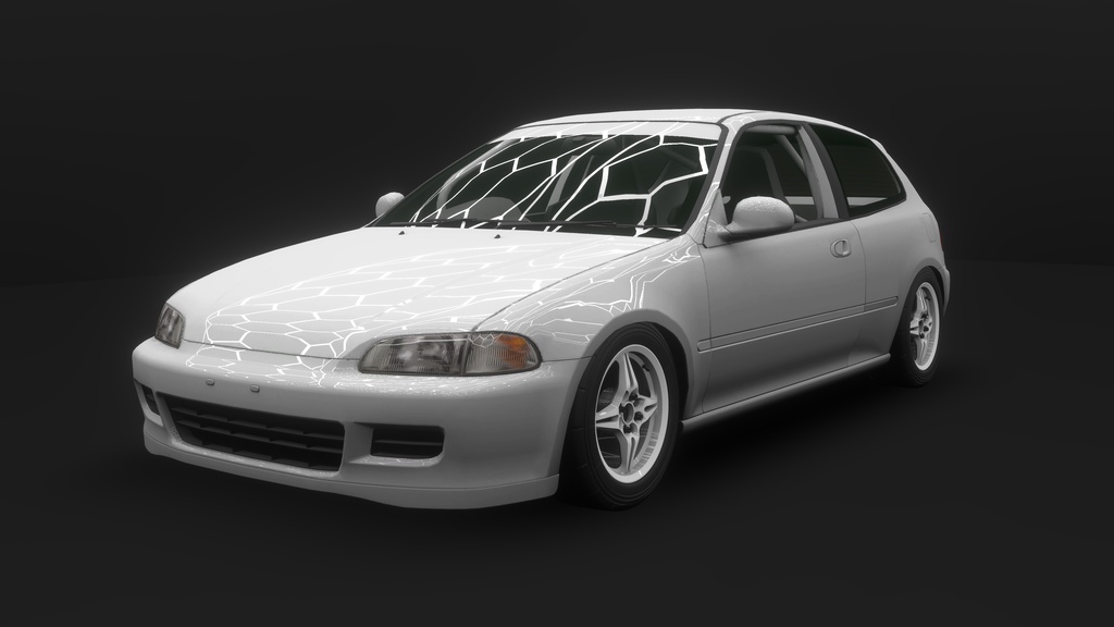 【VRChat・CHIKUWA VEHICLE SYSTEM 2対応】90年代前期の市民向けコンパクトカー『EG-Sports』(競技仕様)
