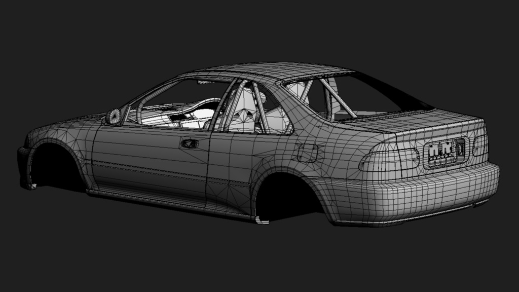 【VRChat・CHIKUWA VEHICLE SYSTEM 2対応】90年代前期の市民向けコンパクトカー『EG-Sports』(競技仕様)