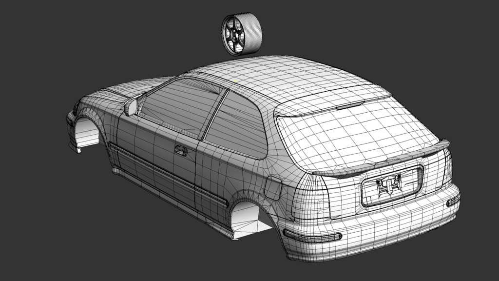 【VRChat・CHIKUWA VEHICLE SYSTEM 2対応】90年代後期の市民向けコンパクトカー『EK-Miracle』(競技仕様)