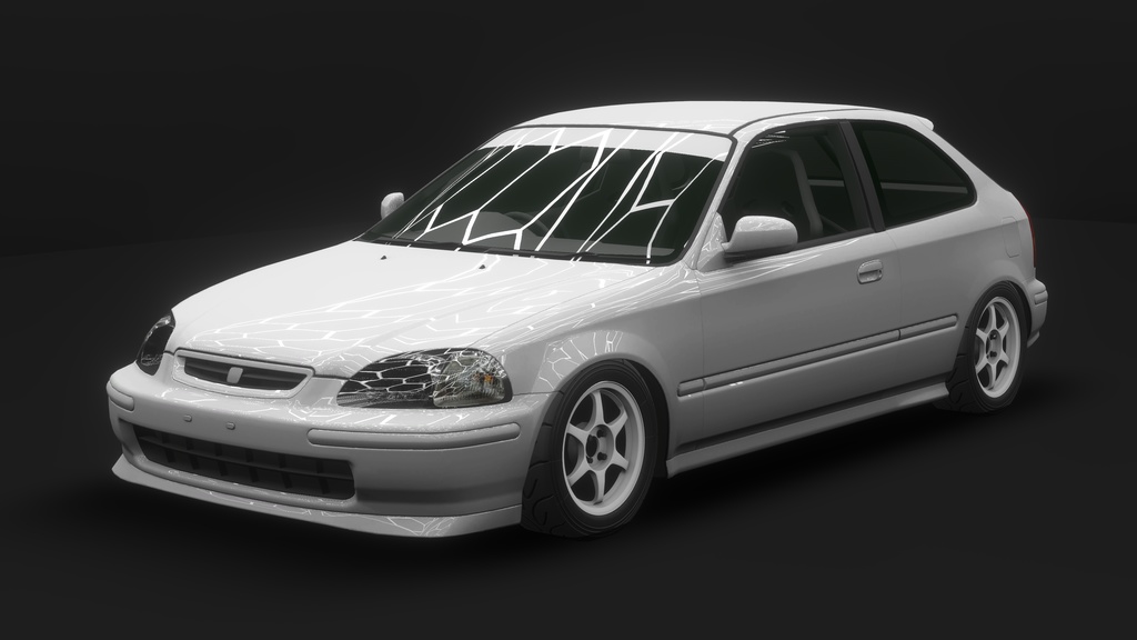 【VRChat・CHIKUWA VEHICLE SYSTEM 2対応】90年代後期の市民向けコンパクトカー『EK-Miracle』(競技仕様)