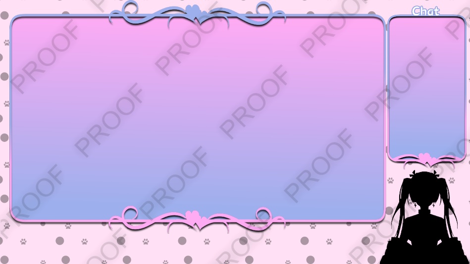 Animated Cute Streaming Overlay cat paw print pattern