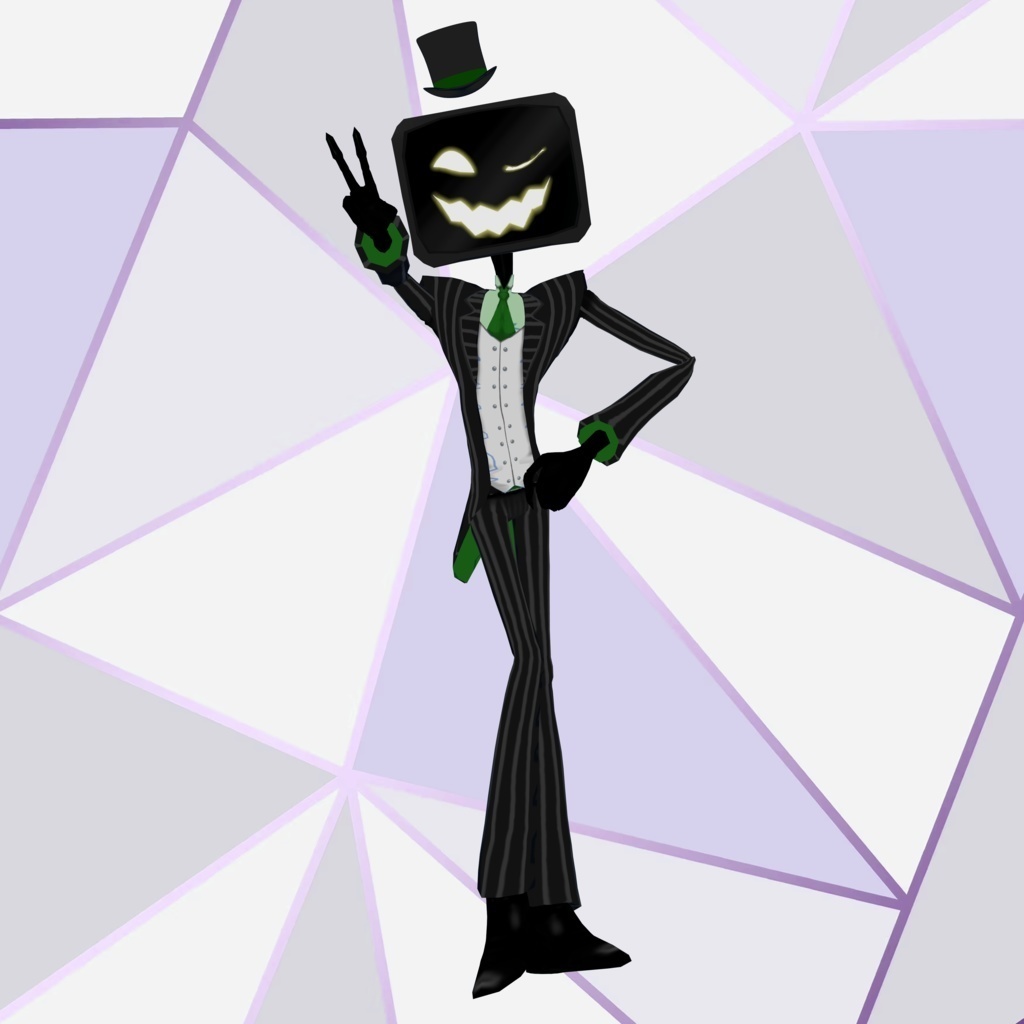 TV Gremlin Model Base VRM MODEL ready to use starter cheap tv head vtuber