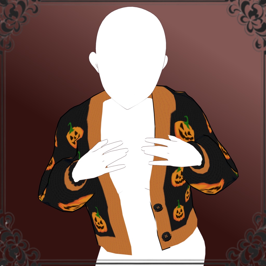 Rigged Halloween Pumpkin Cardigan Sweater