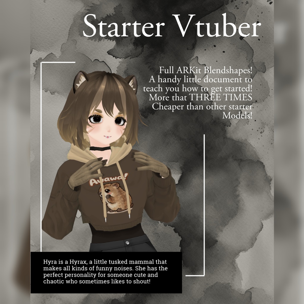 Starter Vtuber Model ~Hyra~ The Hyrax ,AWAWA!