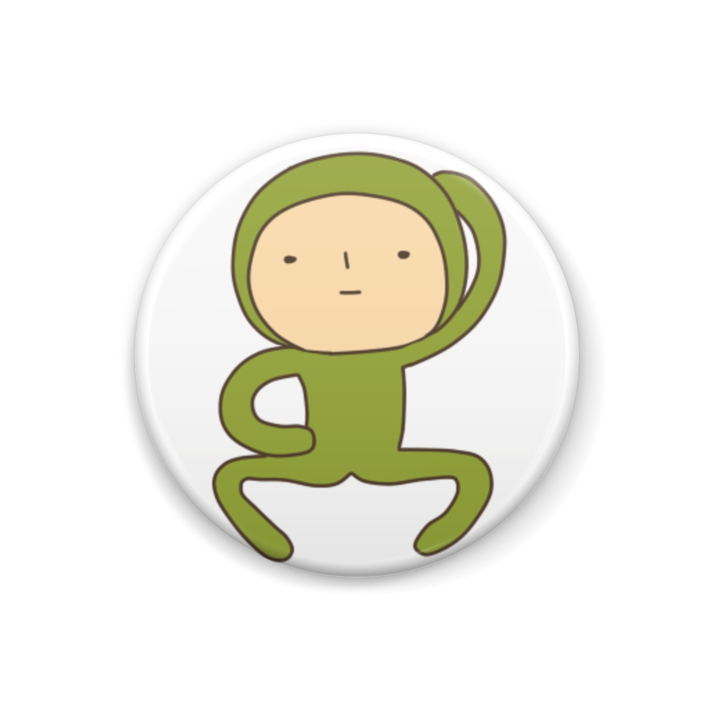 全身タイツくん　缶バッヂ　Ｑ