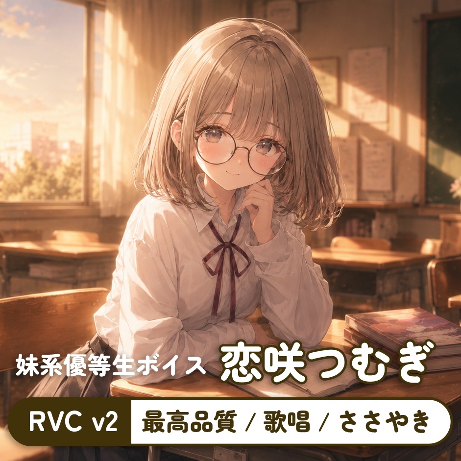 【RVC v2】RVC学習済みモデル『恋咲 つむぎ（こいさき つむぎ）』商用利用可/ささやき/歌唱対応