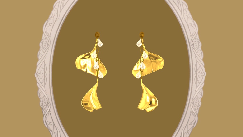 イチョウ葉のイヤリング