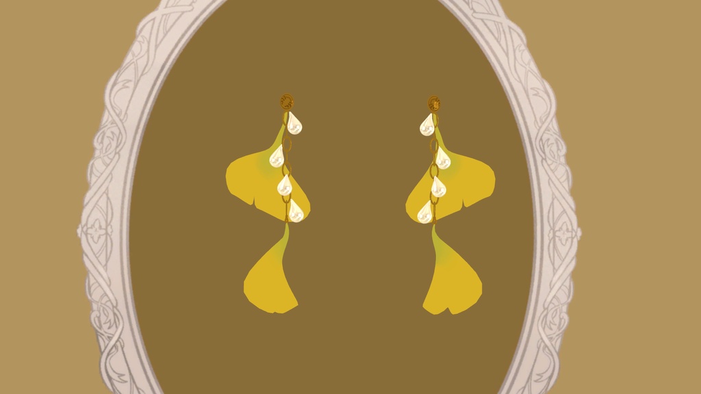 イチョウ葉のイヤリング