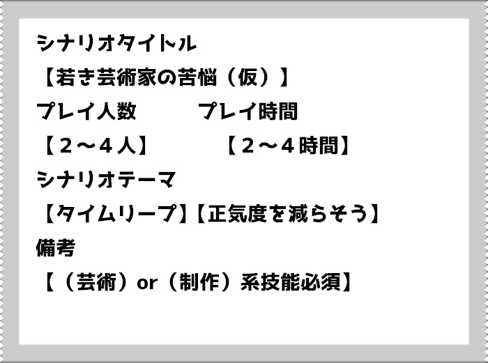 若き芸術家の苦悩(仮)DL版【クトゥルフ神話TRPG 6版】