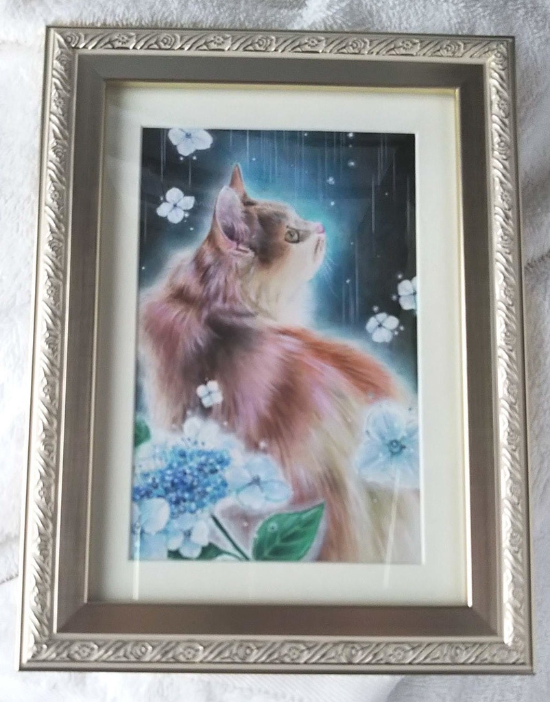 額装原画「雨雫の花」