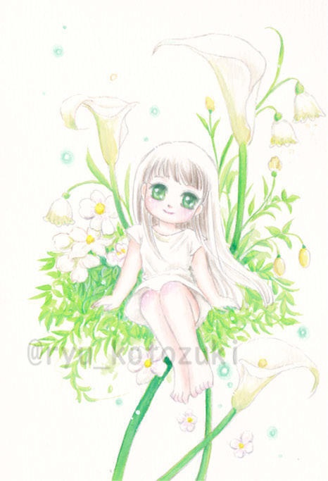 パールグリーンの妖精(簡易額付き)