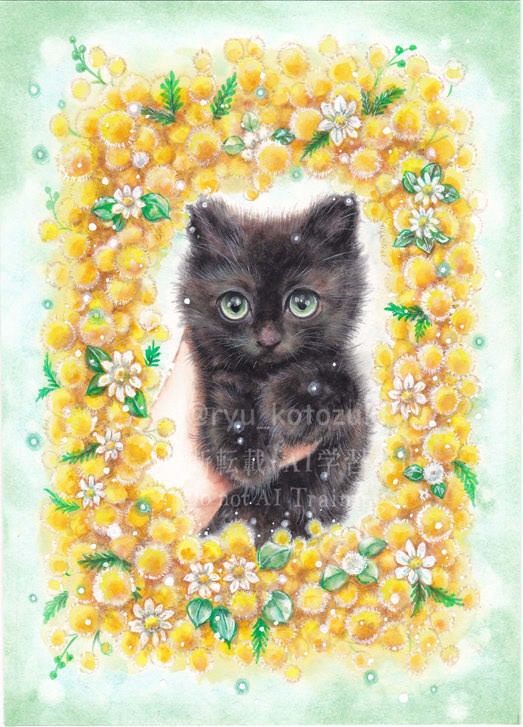 『はね・みみ・しっぽ』展 額装作品「ぼくの!」