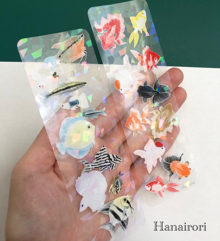 クリアしおりセット　金魚／熱帯魚