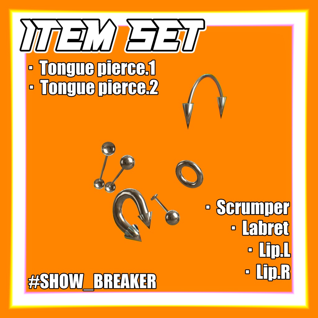 【スミトくん/SUMITO専用】Lip&Tongue Piercing Set【MA対応】