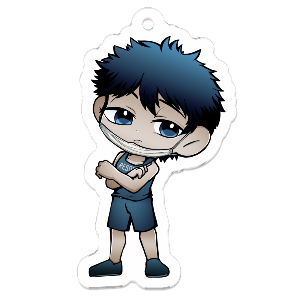 レスキュー隊員 オンオフの姿 アクリルキーホルダー