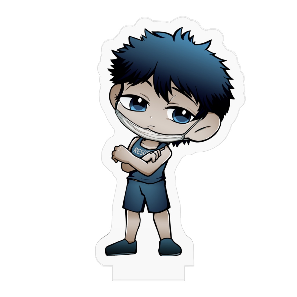 レスキュー隊員 オンオフの姿 アクリルフィギュア