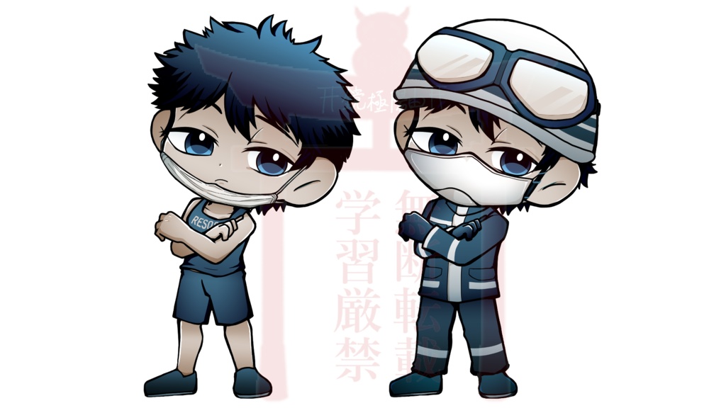 レスキュー隊員 オンオフの姿 アクリルフィギュア