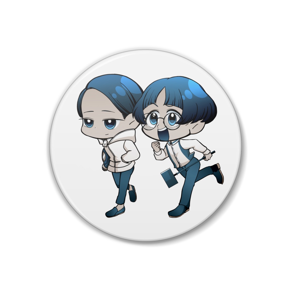 山田ガスマスク&谷原きのこ 缶バッジ