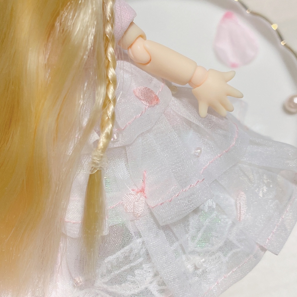 桜舞うふわふわリボン刺繍のドレス♡*。゚3点set