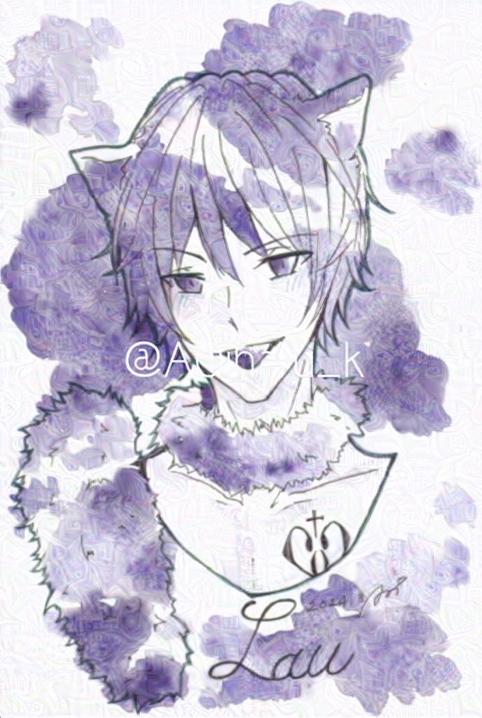 「わんだー×ハルモニア」単色ドローイング