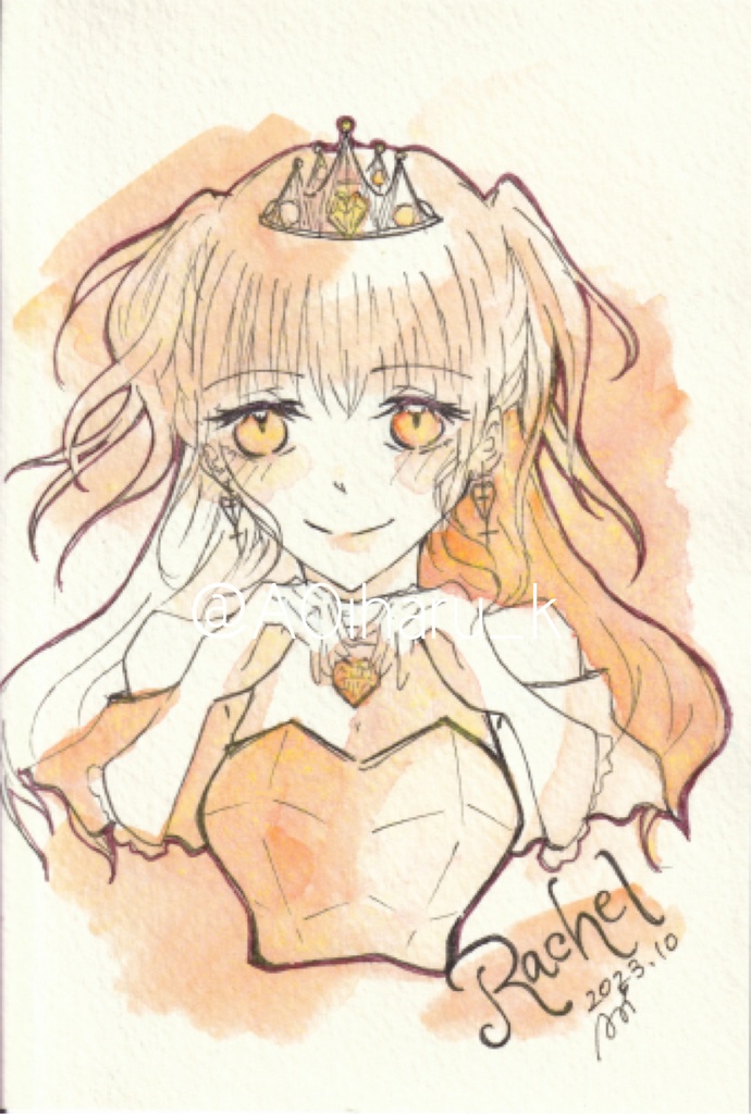 「わんだー×ハルモニア」単色ドローイング