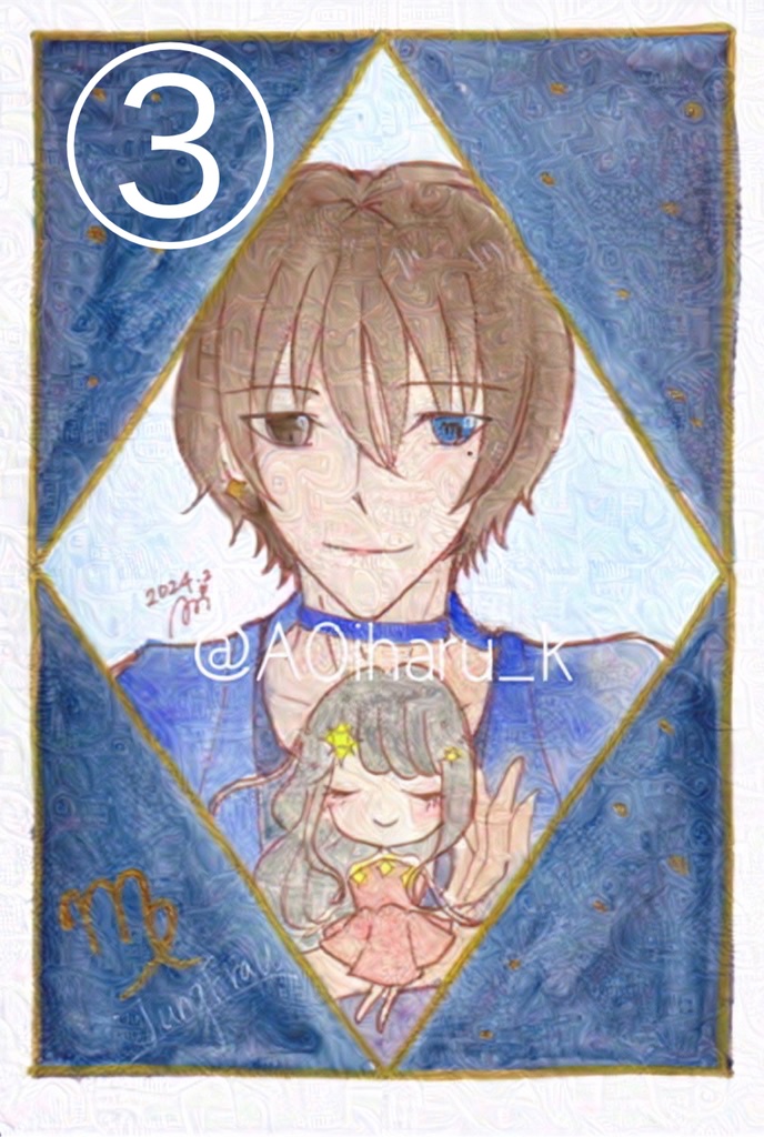 【ハガキ額・ミニ額】星守シリーズ 額装原画