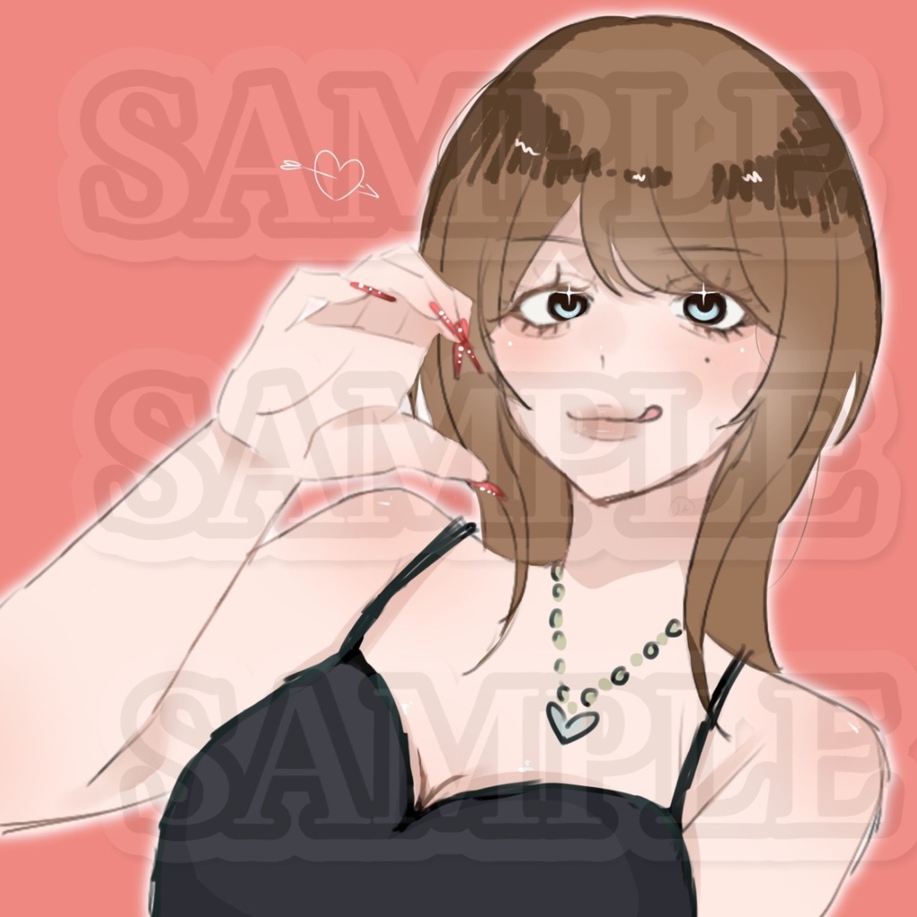 大人っぽガーリーなギャルブラウンヘア女子｜フリーアイコン