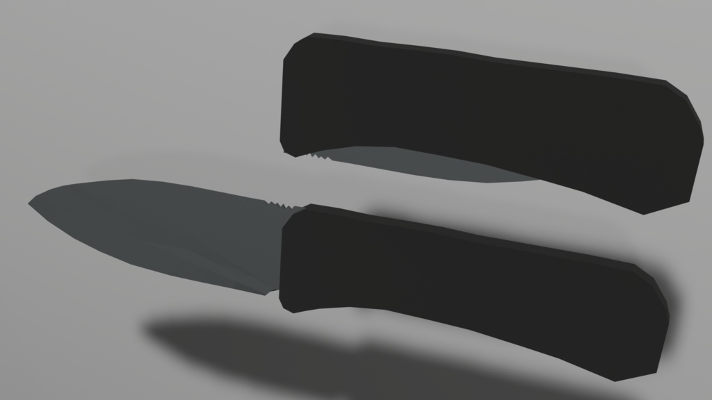 Low Poly Pocket knife (open and closed)
