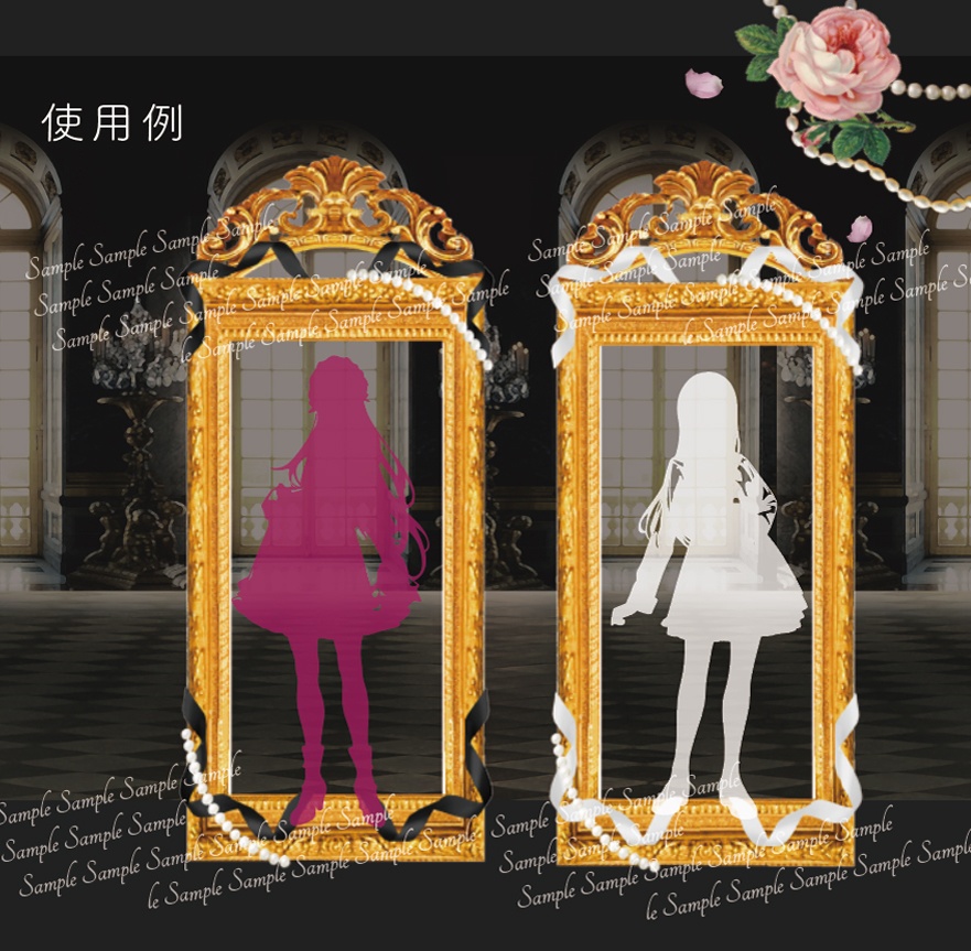 【TRPG・イラスト・配信画面】額縁風クラシカルな立ち絵置き場・コマ置き場素材