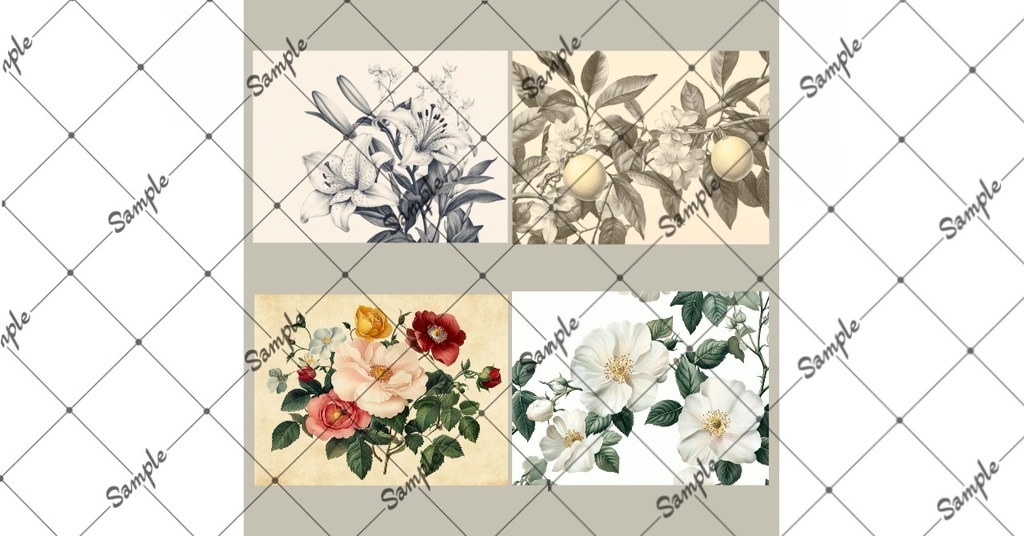 Vintage Flower 背景素材集01