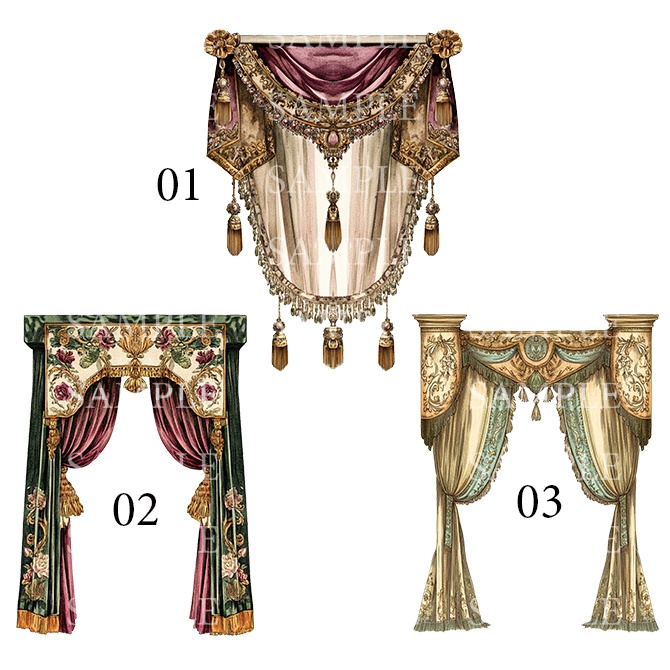 カーテン素材 9種類セット(01~09)