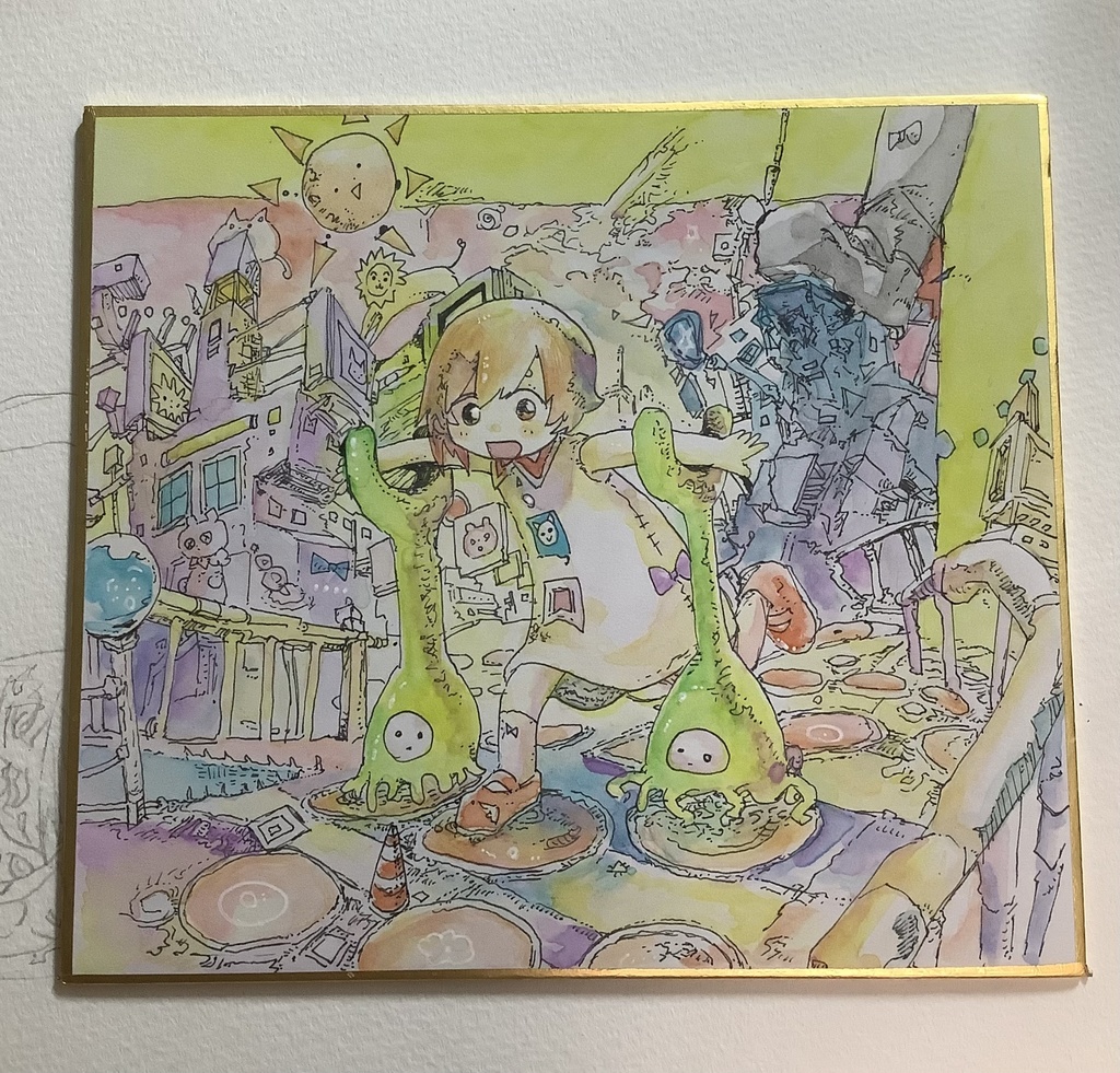 原画色紙　12cm×13.5cm