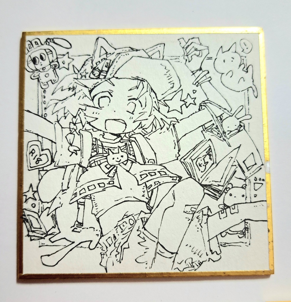 ネコボウシ豆色紙