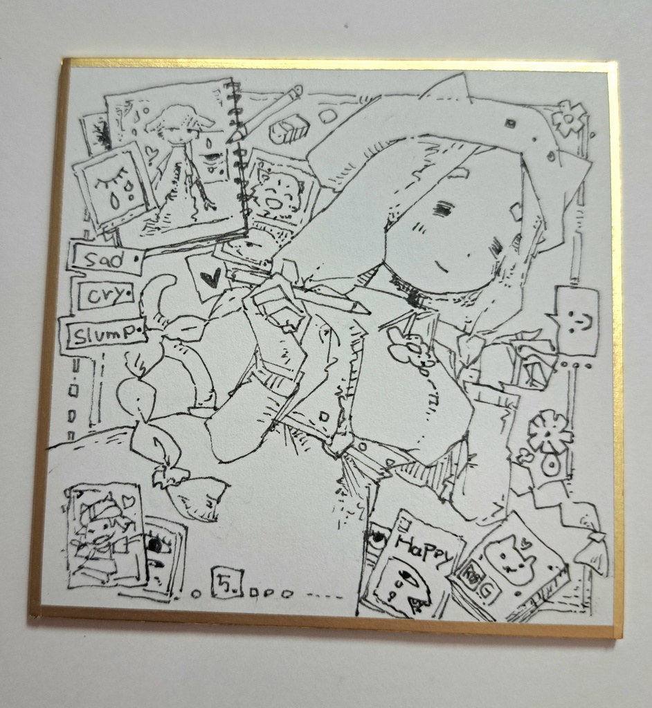 メコさん 豆色紙原画