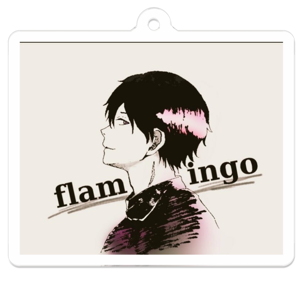 横顔flamingo アクリルキーホルダー