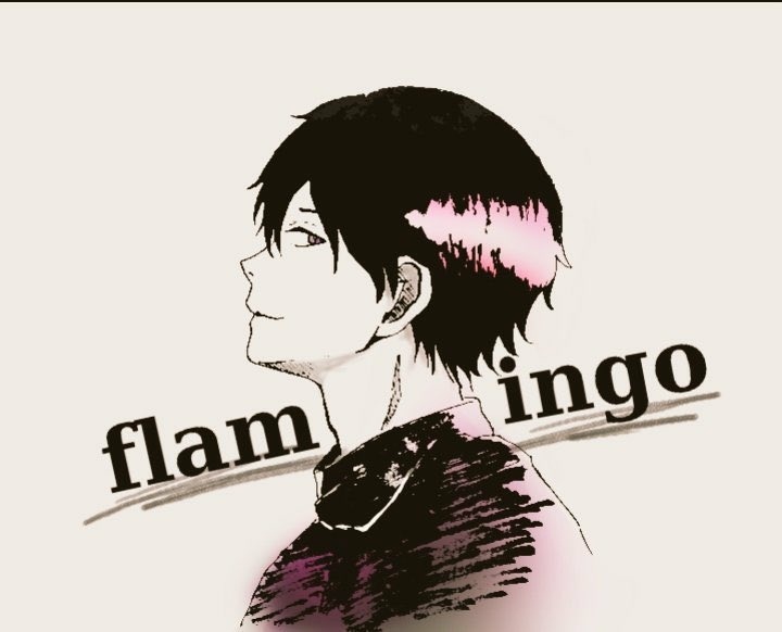 横顔flamingo アクリルキーホルダー