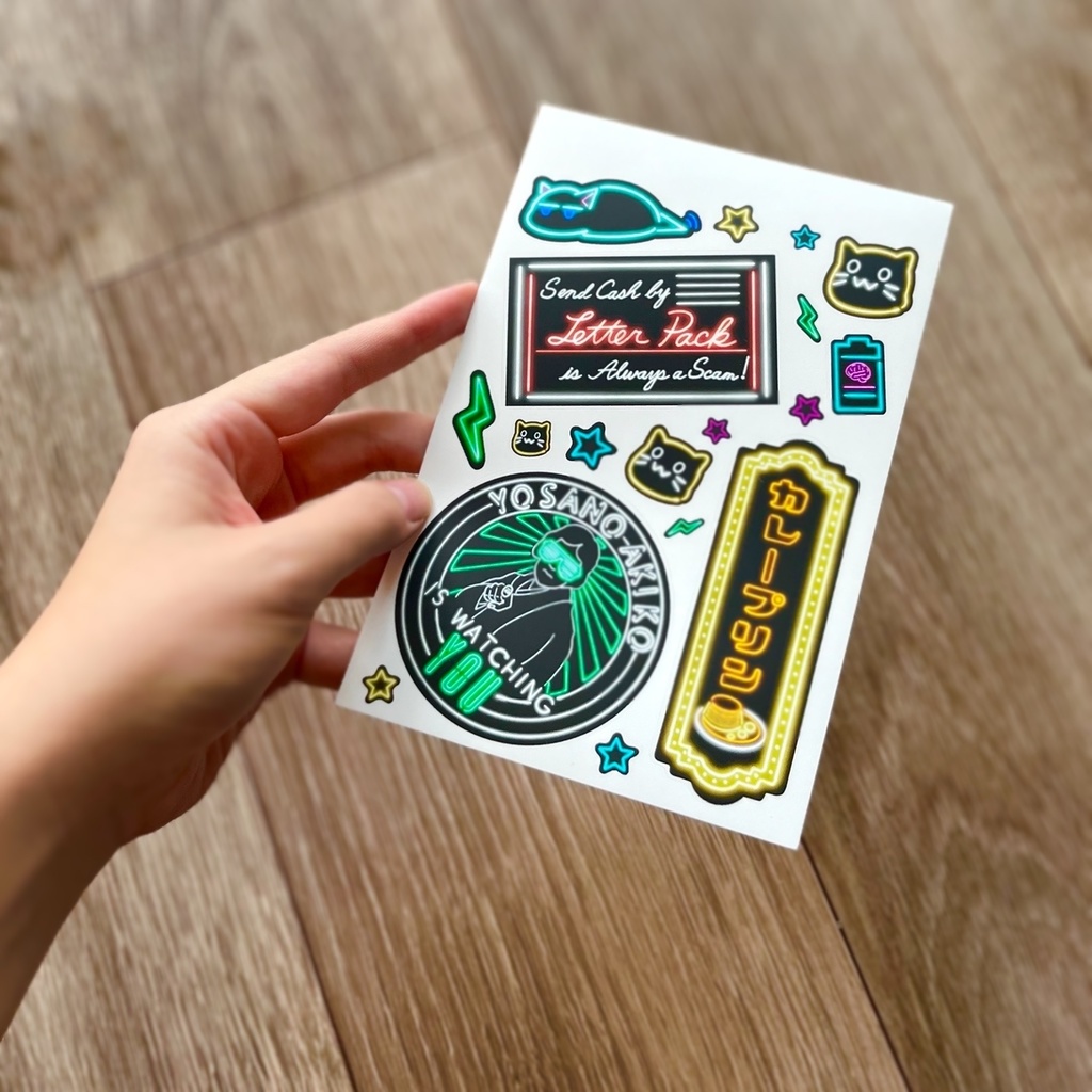 ネオンMisskeyスラングシールセット