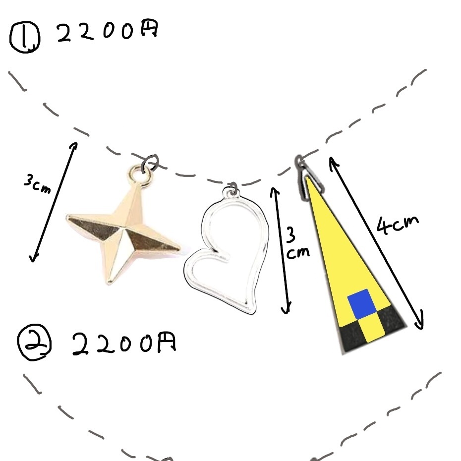 デアリングハート耳飾り再現ネックレス