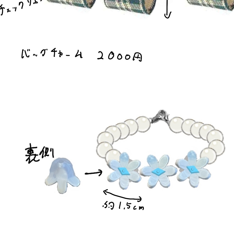 ゼンノロブロイ耳飾り再現バッグチャーム/ブレスレット